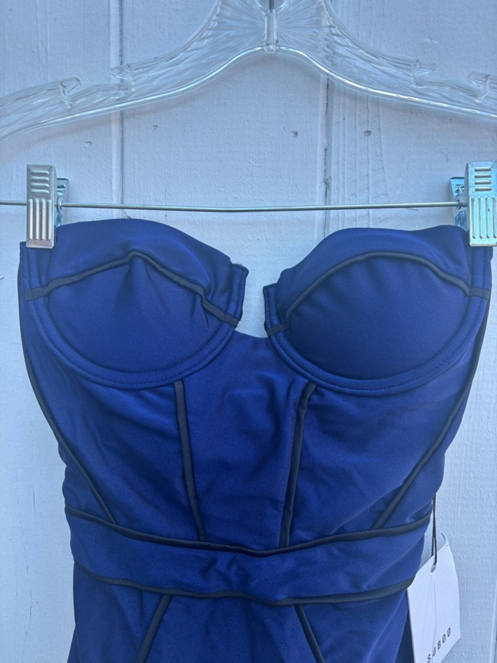 Suboo Navy and Black Paneled One Piece Swimsuit NWT size 0 - Picture 3 of 8